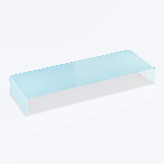 Glas Aufsatz Erhöhung für TV, Bildschirm, PC, Monitor, Laptop - Weiss - TV - Glasaufsatz